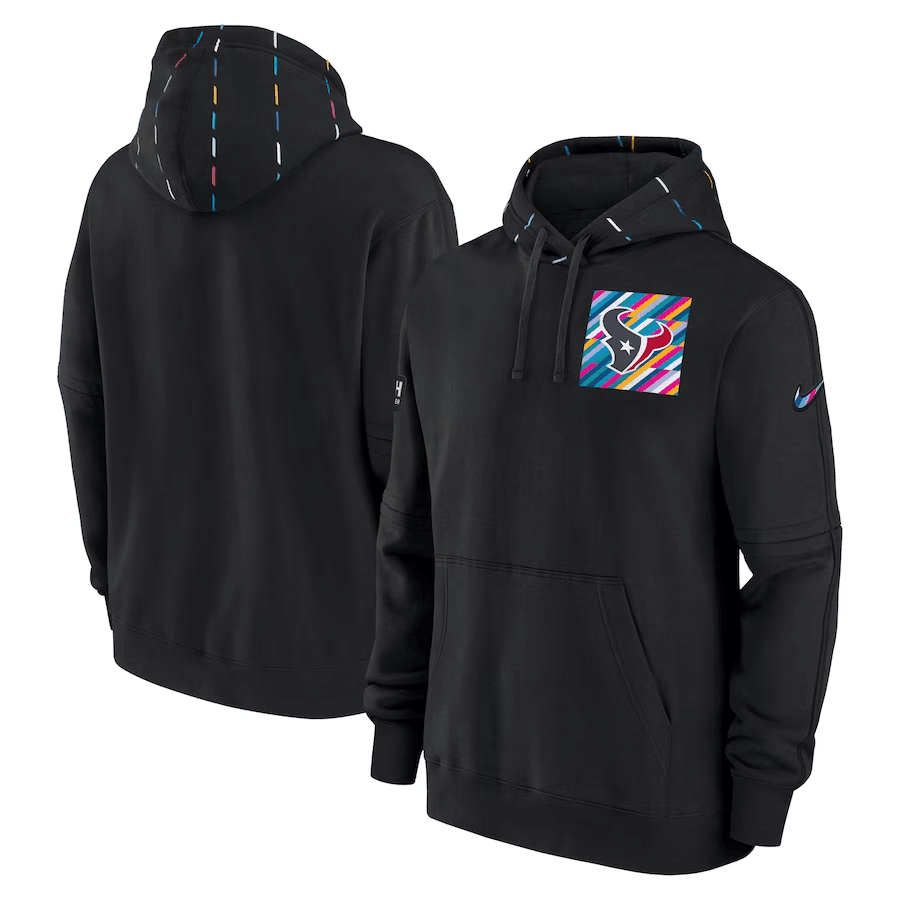 Men's Houston Texans Black 2023 Crucial Catch Club Pullover Hoodie Men's Houston Texans Black 2023 Crucial Catch Club Pullover Hoodie